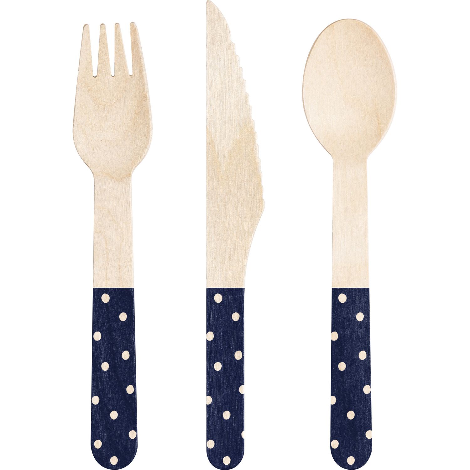 24CT WOOD CUTLERY NAVY