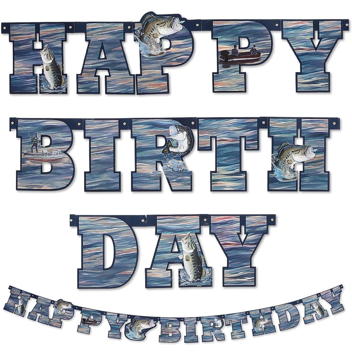 BANNER GONE FISHIN BIRTHDAY