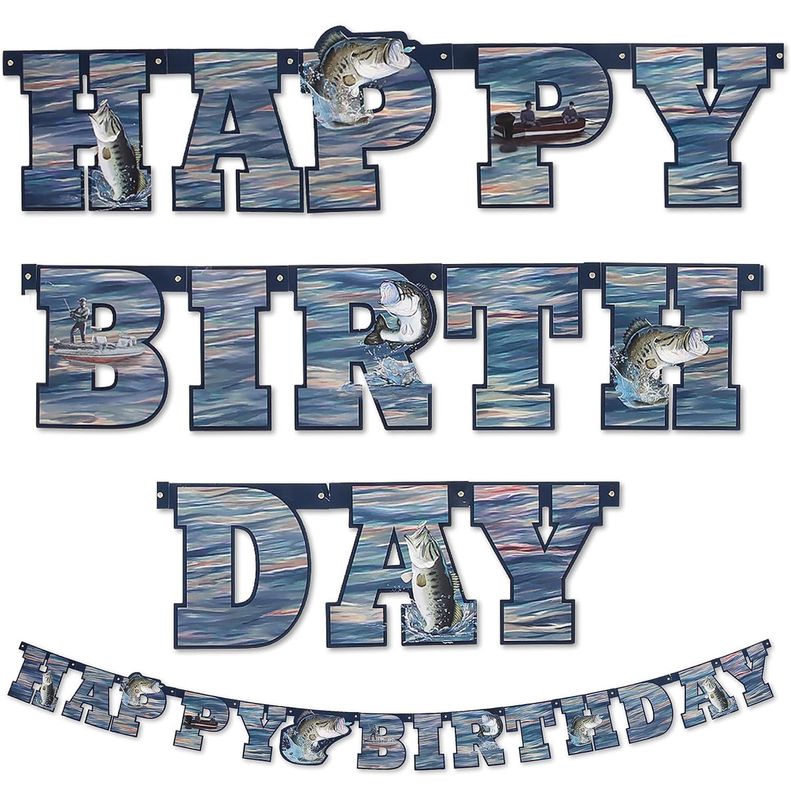 BANNER GONE FISHIN BIRTHDAY