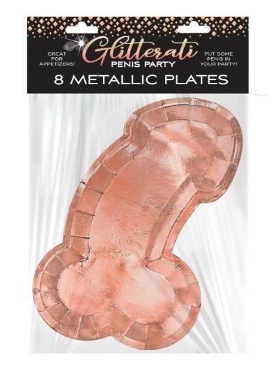 Glitterati Penis Shaped Rose Gold Plates