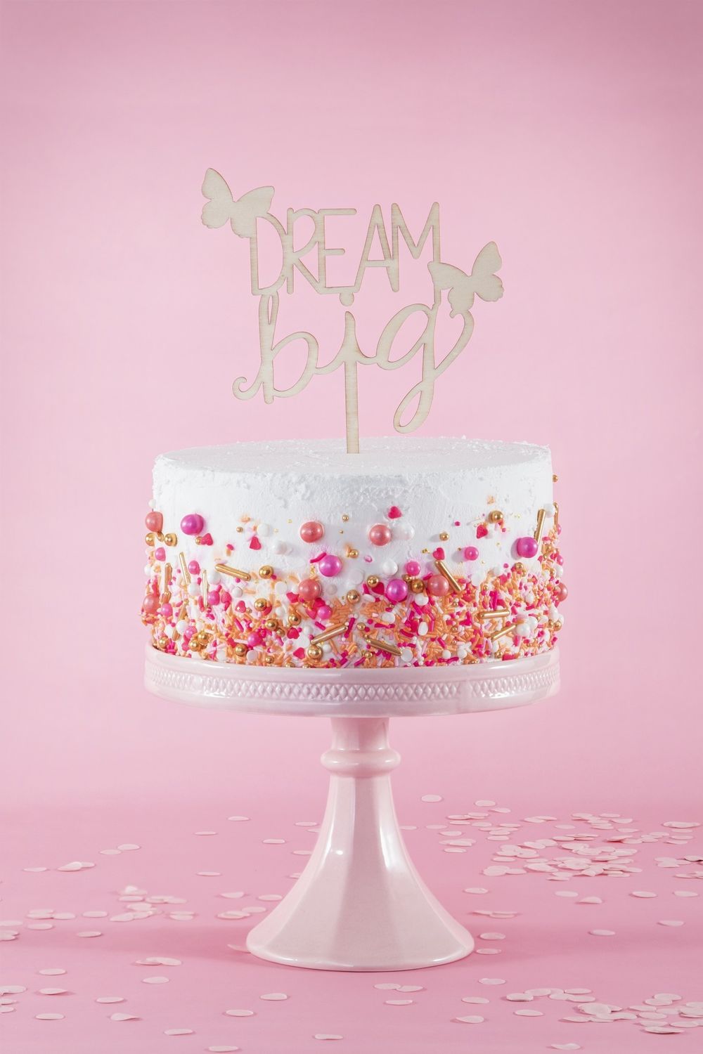CAKE TOPPER WOOD DREAM BIG
