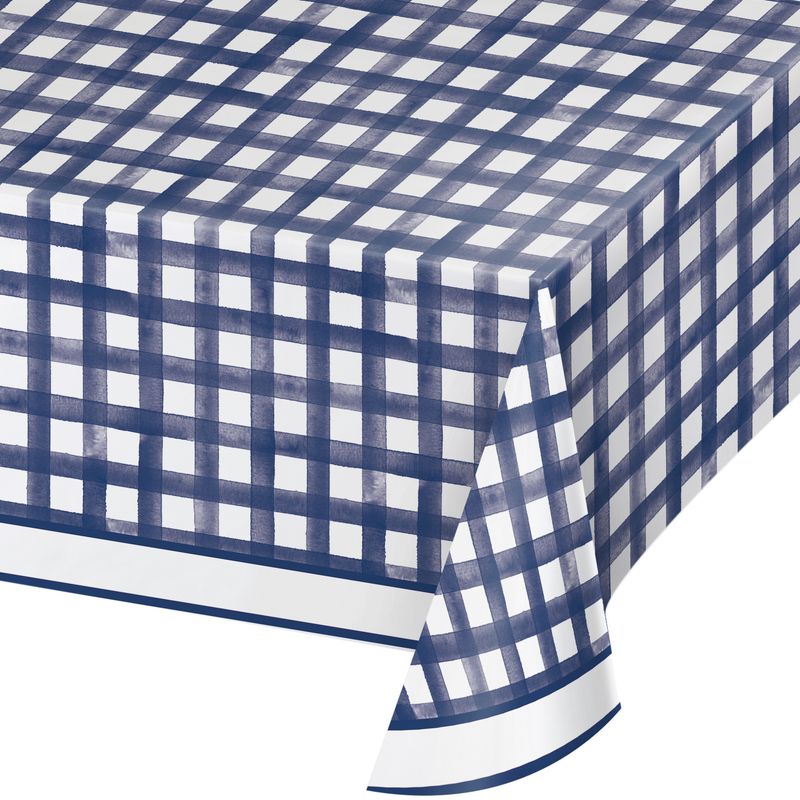 TABLE COVER NAVY GINGHAM