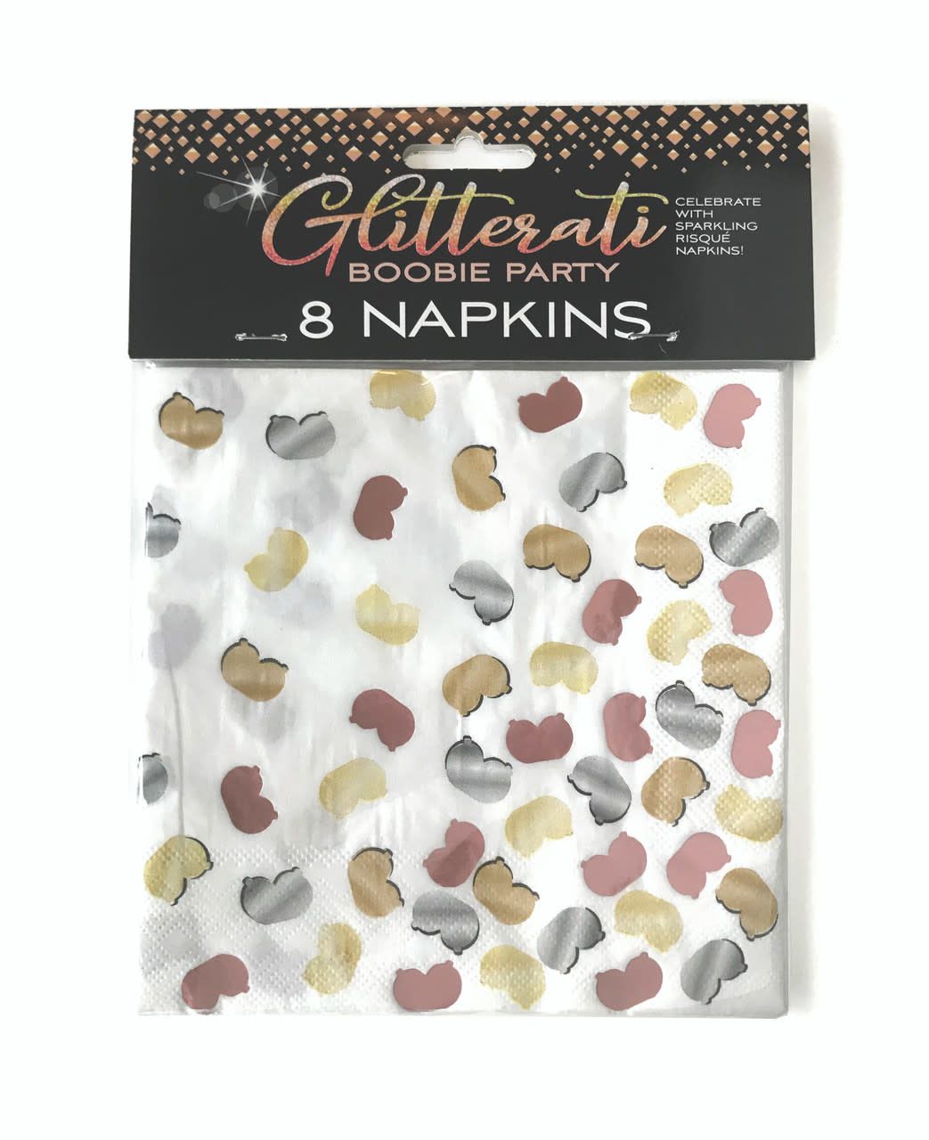 8ct Luncheon Napkins Glitterati Boobies