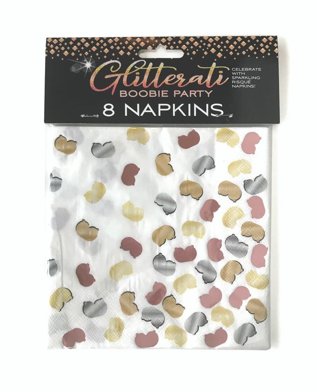 8ct Luncheon Napkins Glitterati Boobies
