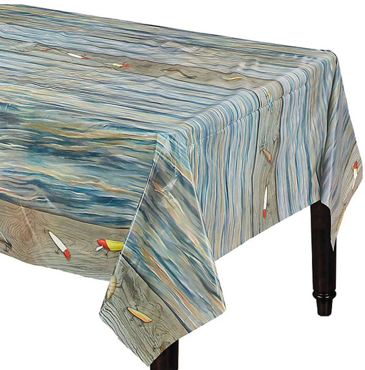 Gone Fishin’ – Tablecover Heavyweight Plastic 54″ x 108″