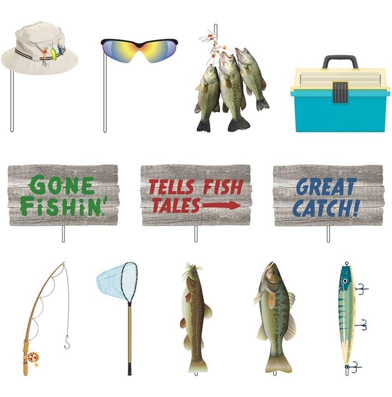 PHOTO PROPS GONE FISHIN BASS