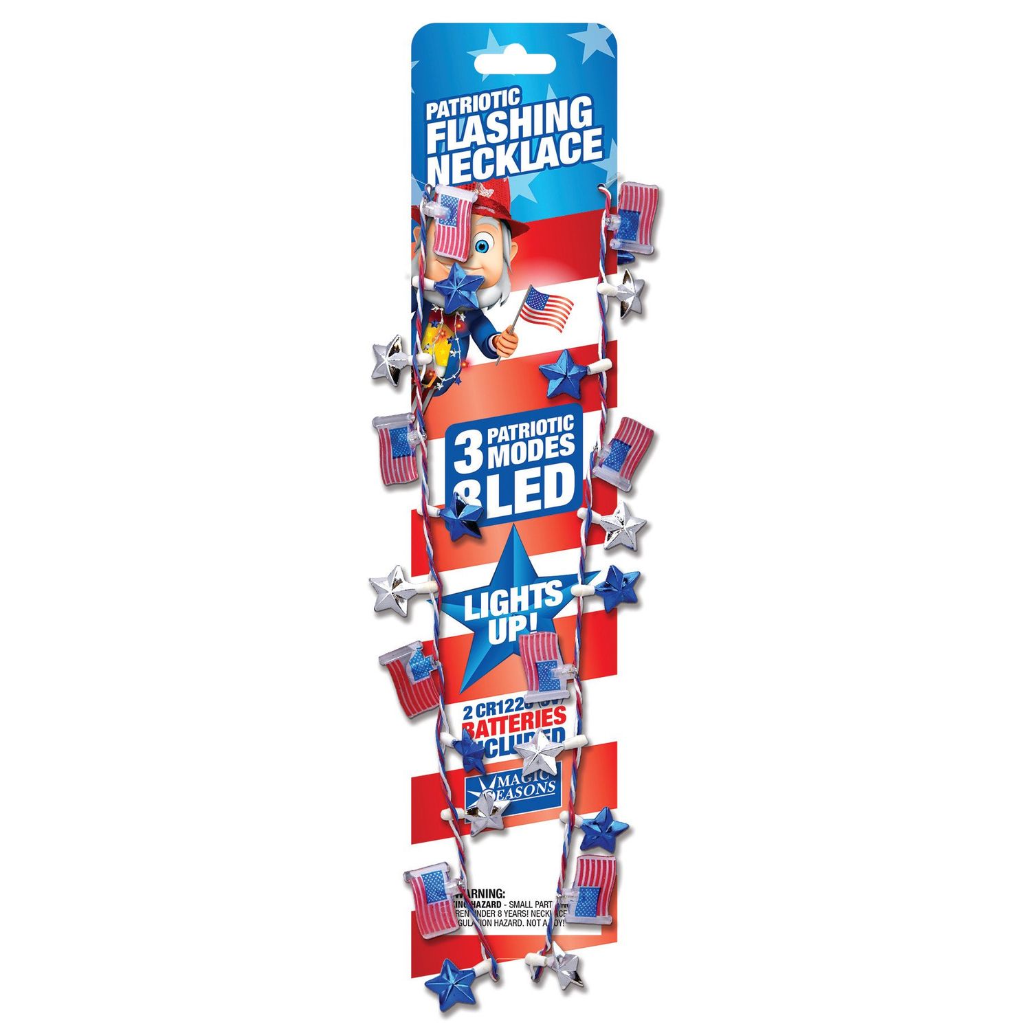 PATRIOTIC FLASHING NECKLACE STARS