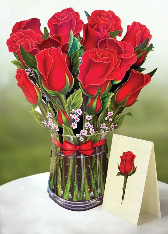 Red Roses Pop Up Flower Bouquet