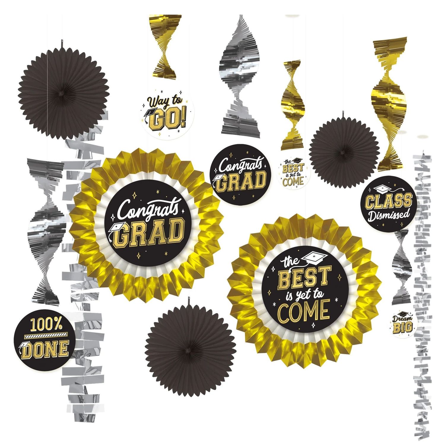 GRAD DECOR KIT BLACK, SILVER, GOLD
