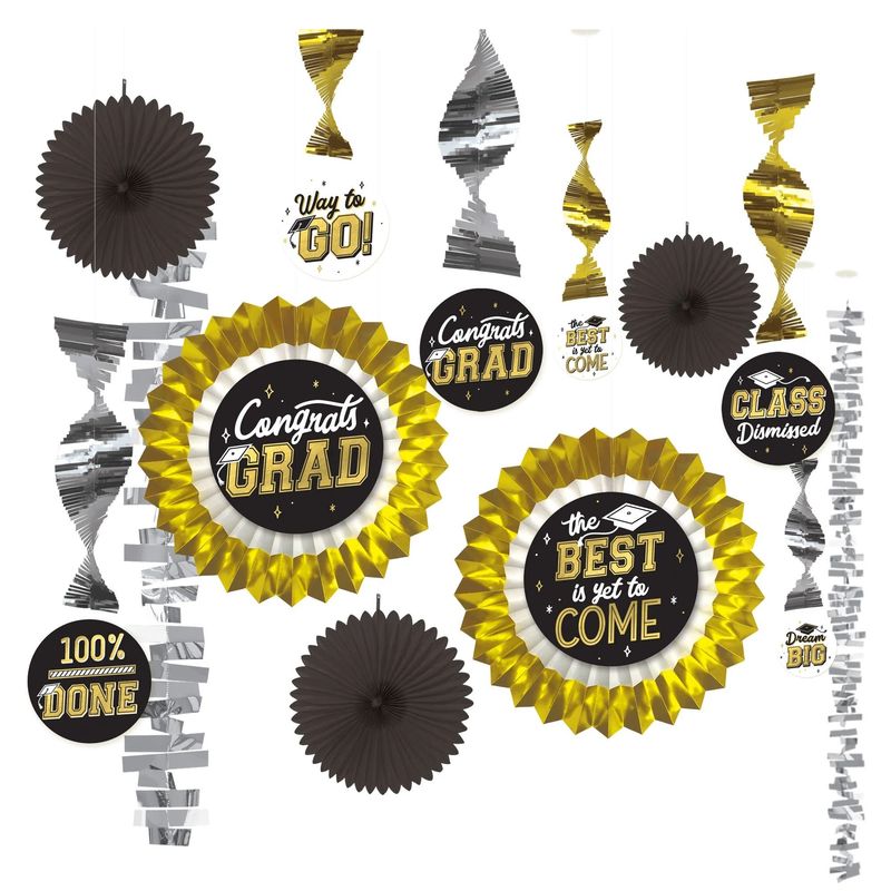 GRAD DECOR KIT BLACK, SILVER, GOLD
