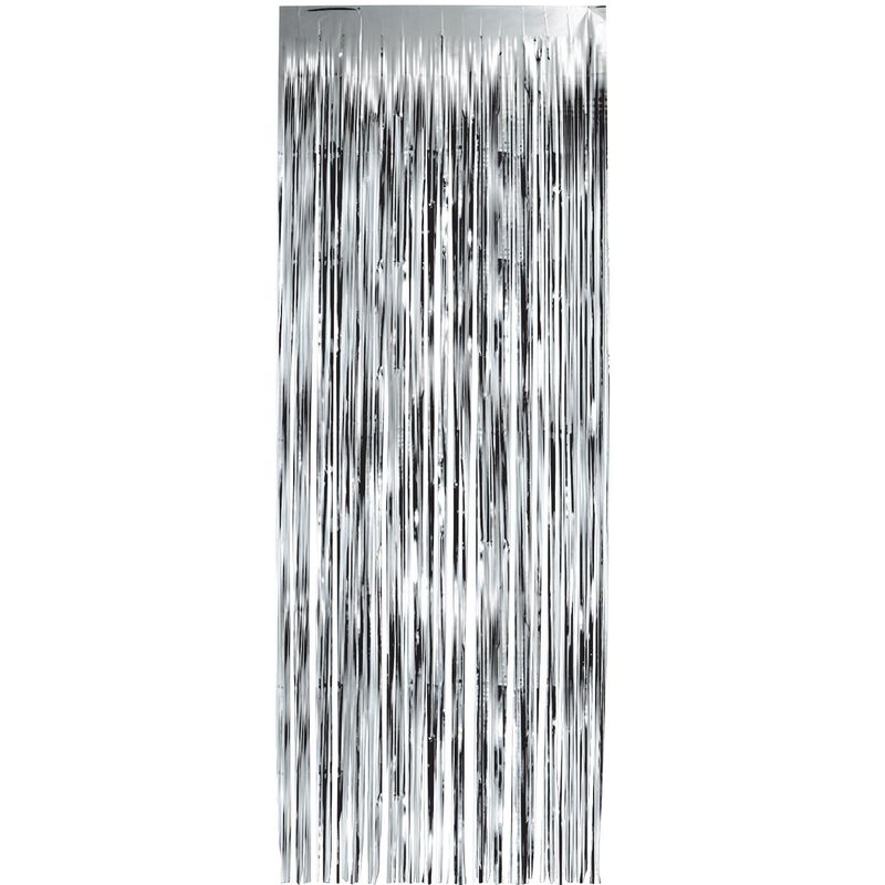 FRINGE DOOR CURTAIN SILVER