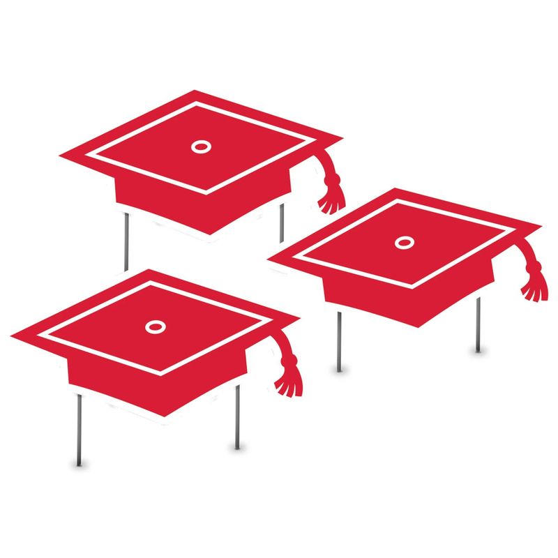 YARD STAKES GRAD CAP RED