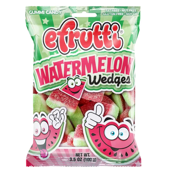 efrutti Watermelon Wedges Gummi Candy - 3.5 oz. Bag
