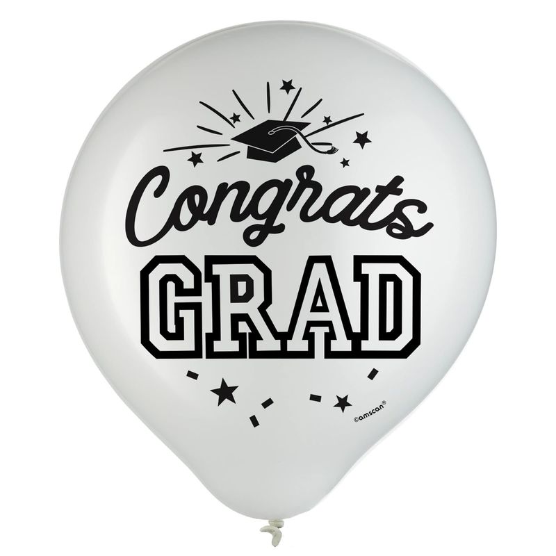 15CT BALLOONS GRAD WHITE