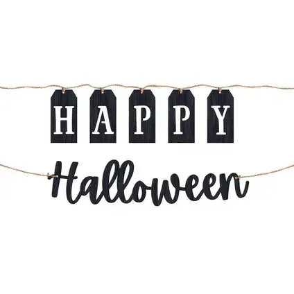 Classic Black &amp; White Happy Halloween Banners