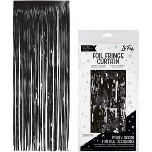 FOIL FRINGE CURTAIN BLACK