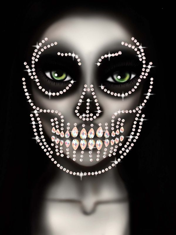 GLOW SKULL FACE JEWELS