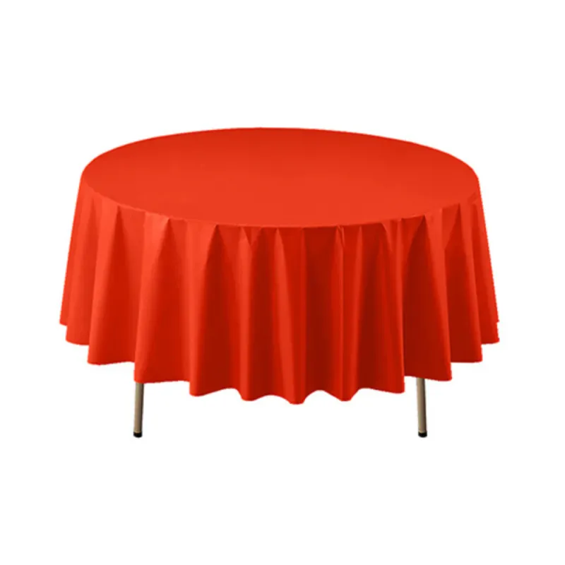 Red Round Premium Table Cover - 84in