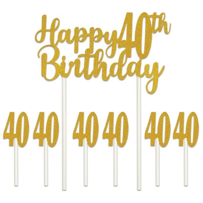 Happy "40th" Birthday Cake Topper