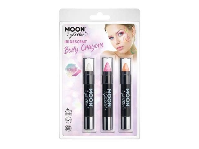White, Pink, Orange - Iridescent Glitter Body Crayon
