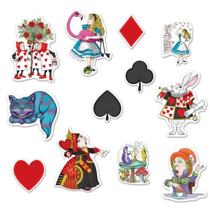 Alice In Wonderland Cutouts-12ct