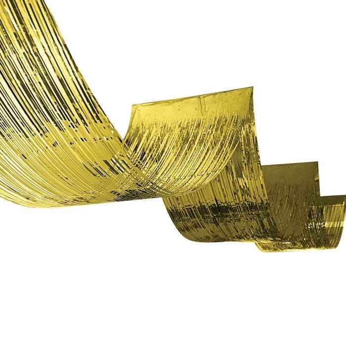 1-Ply Metallic Fringe Ceiling Curtain-gold