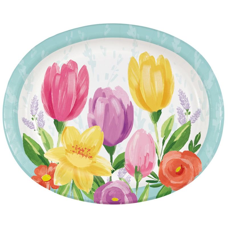 8CT 10inX12in OVAL TULIP BLOOMS
