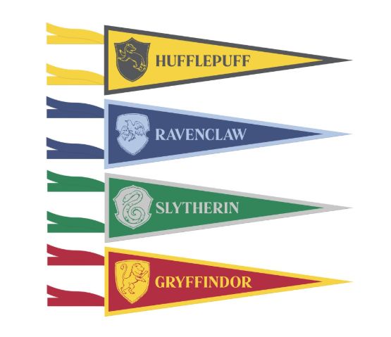 3CT FABRIC HOUSE PENNANTS HARRY POTTER