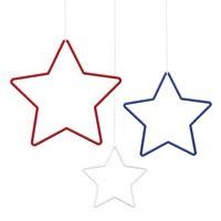 3CT HANGING PLASTIC STARS RED/WHITE/BLUE