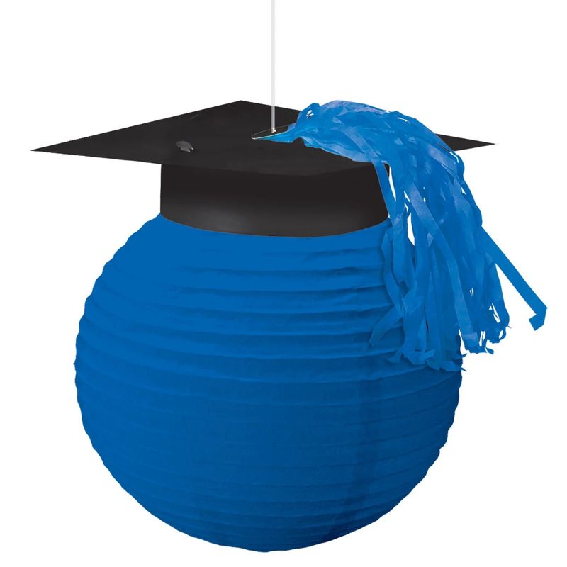 LANTERNS W/GRAD CAP BLUE