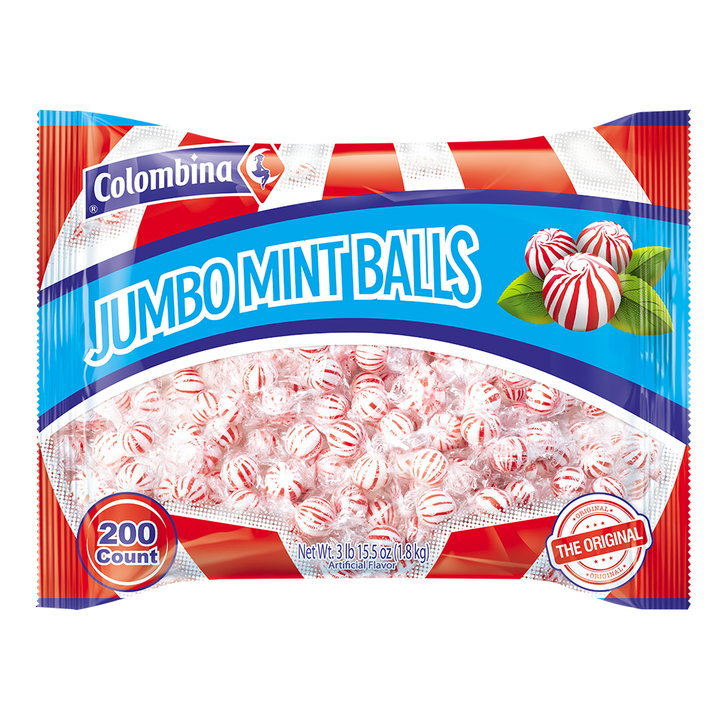 3 lbs Colombina Jumbo Balls Peppermint