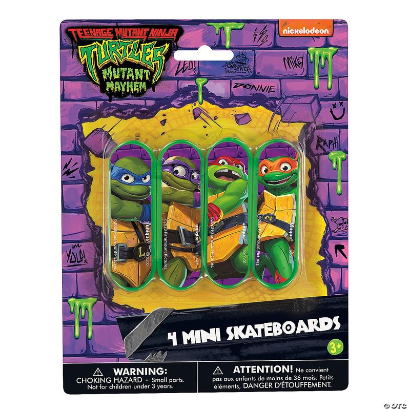 4ct Mini Skateboards TMNT Mutant Mayhem