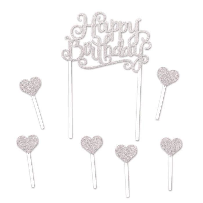 Cake Topper Bday Silver