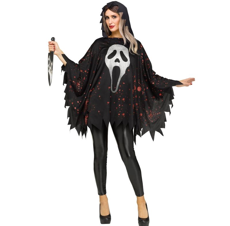 GLITTER GHOST FACE PONCHO