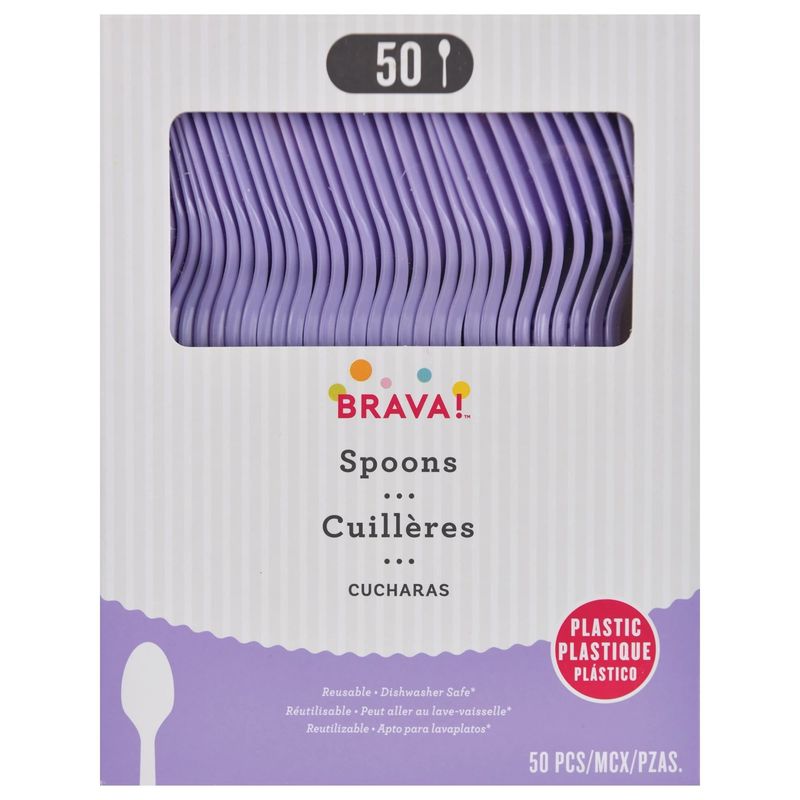 50ct Reusable Plastic Spoons - Lavender