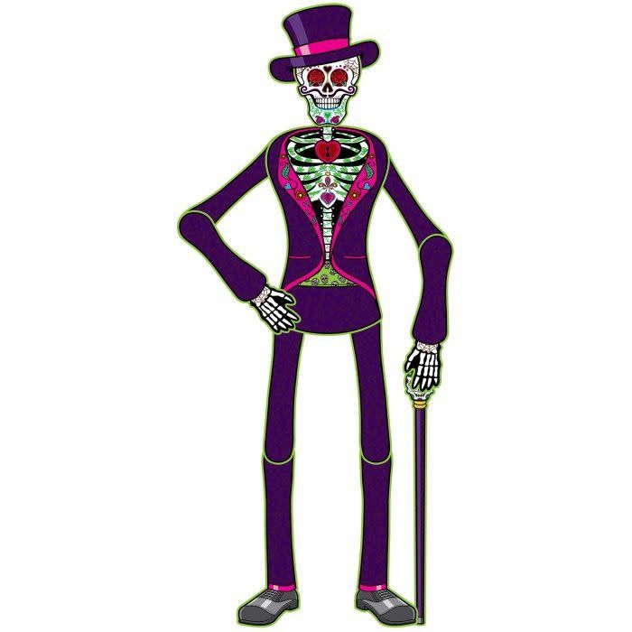 Jointed Day Of The Dead Male Skeleton-4ft
