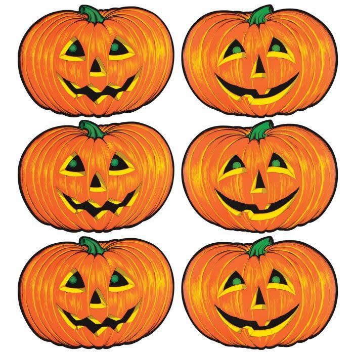 Jack-O-Lantern Cutouts-6ct