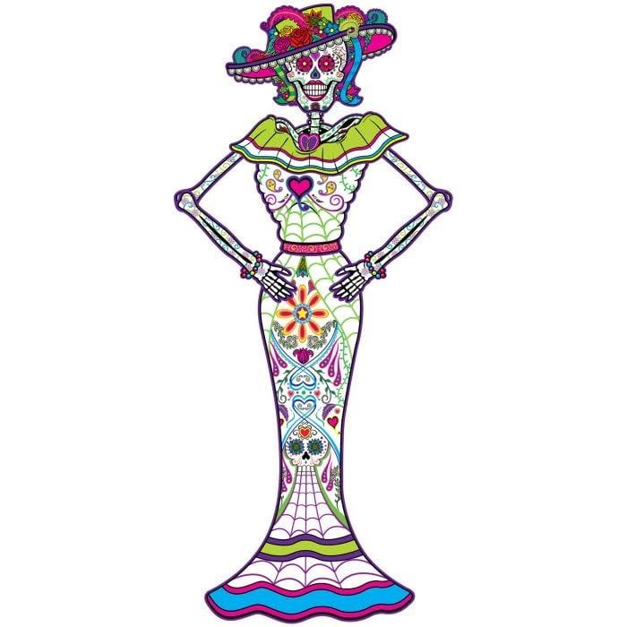Jointed Day Of The Dead Female Skeleton-4ft