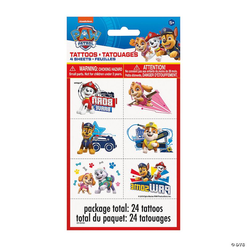 24CT TATTOOS PAW PATROL