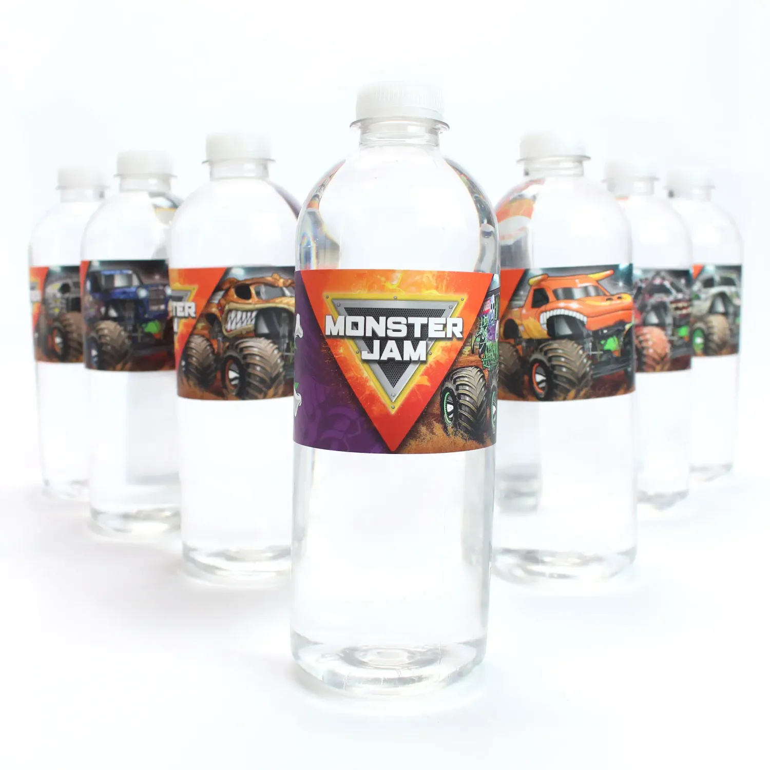 16CT WATER BOTTLE LABELS MONSTER JAM