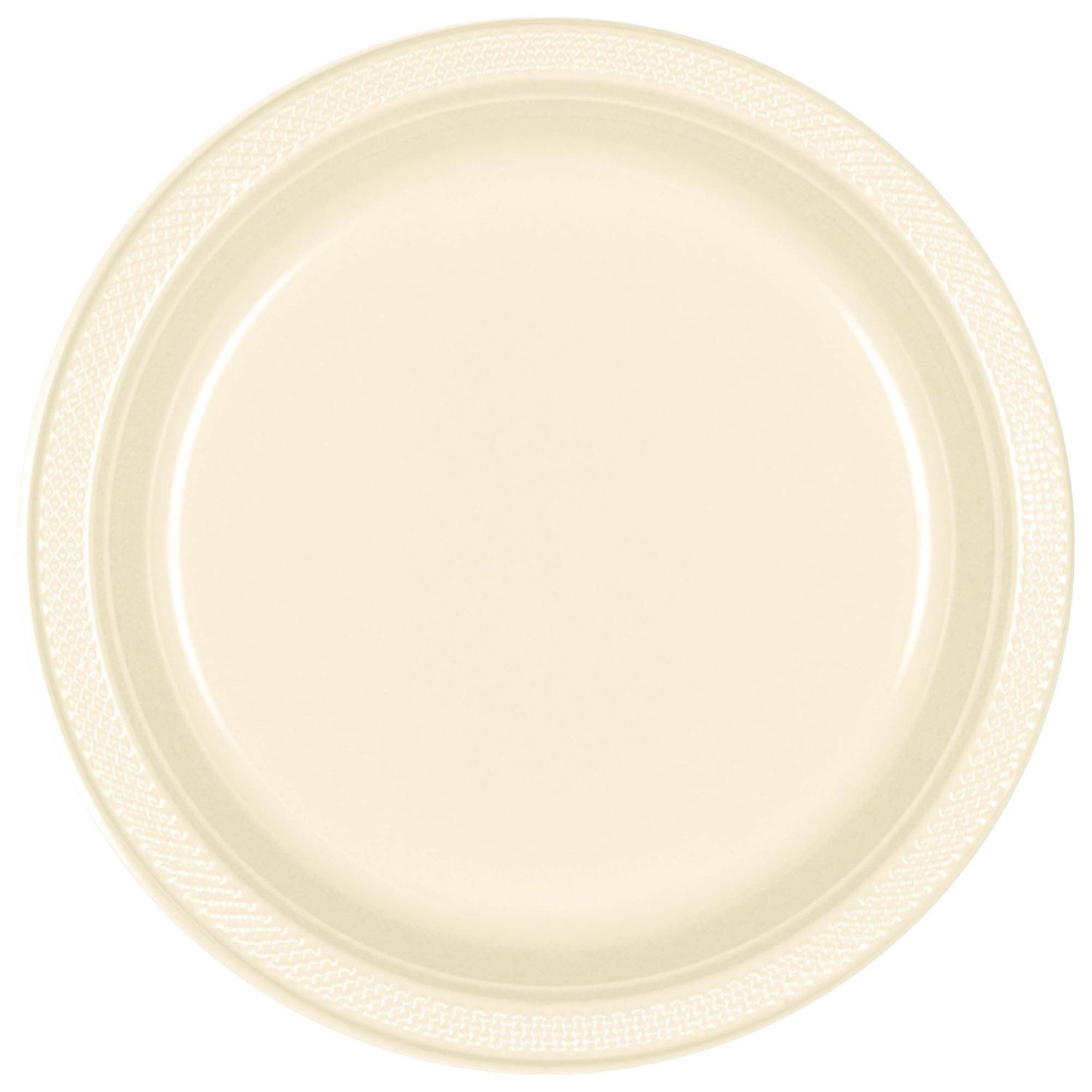 20CT 7in PLASTIC PLATES VANILLA