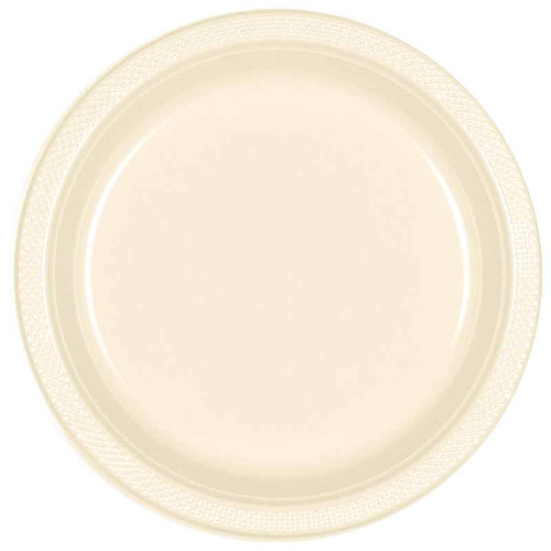 20CT 7in PLASTIC PLATES VANILLA