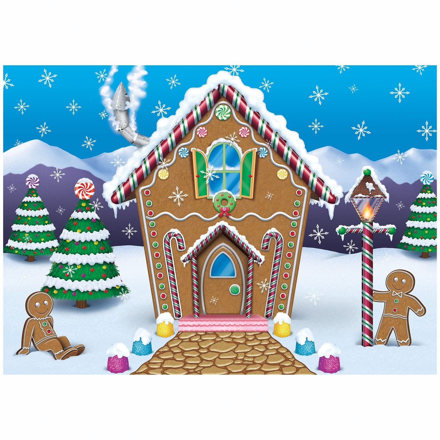 FABRIC BACKDROP GINGERBREAD HOUSE