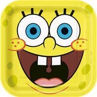 8CT 9in SQUARE SPONGEBOB