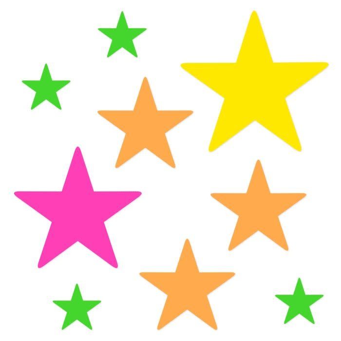 9CT STAR CUTOUTS NEON