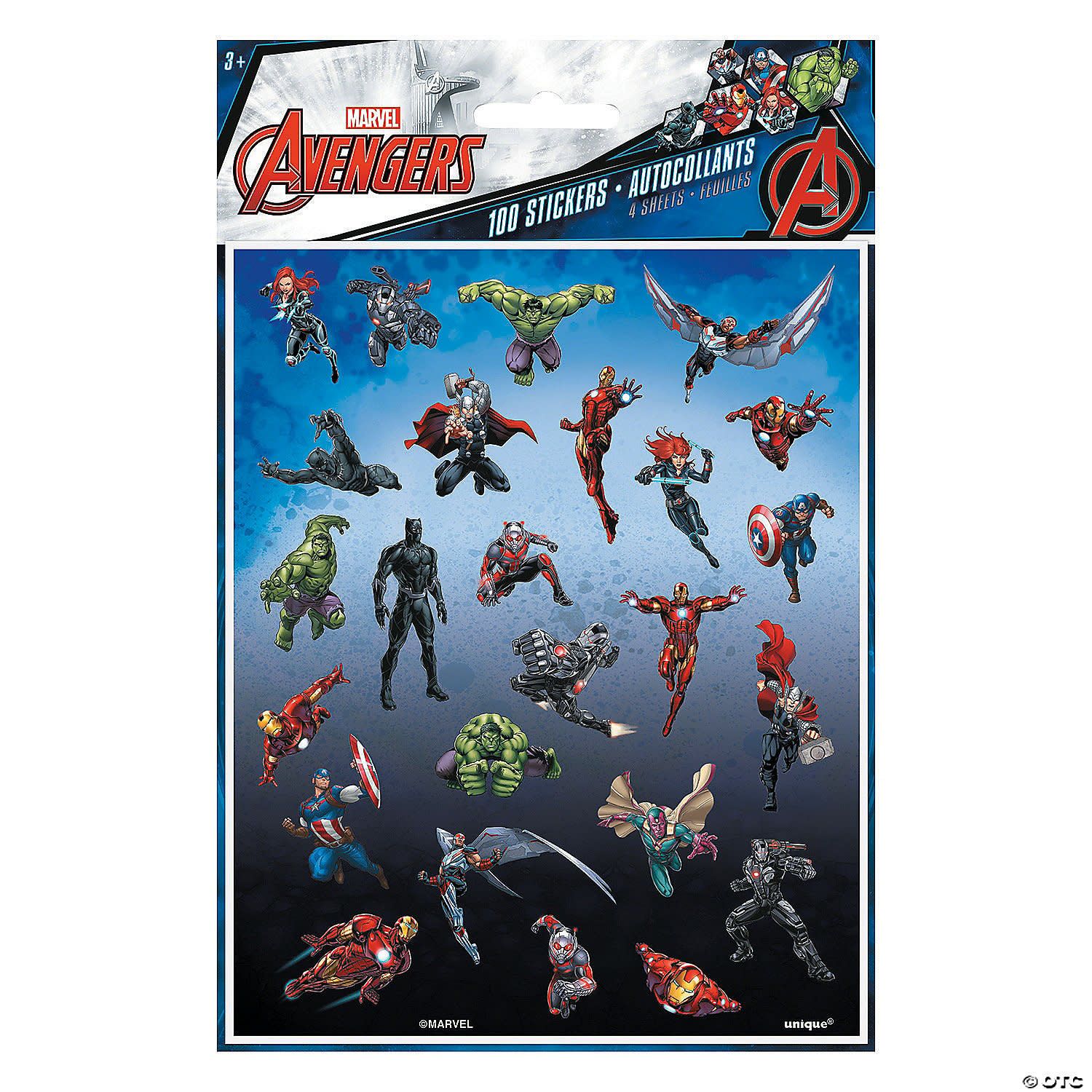 100CT STICKERS AVENGERS
