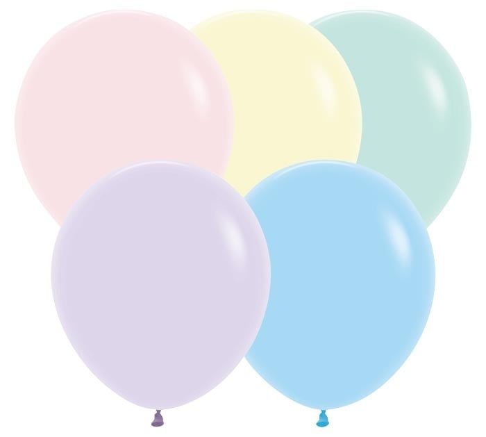 18" PASTEL MATTE ASSORTED-PINK 6 count