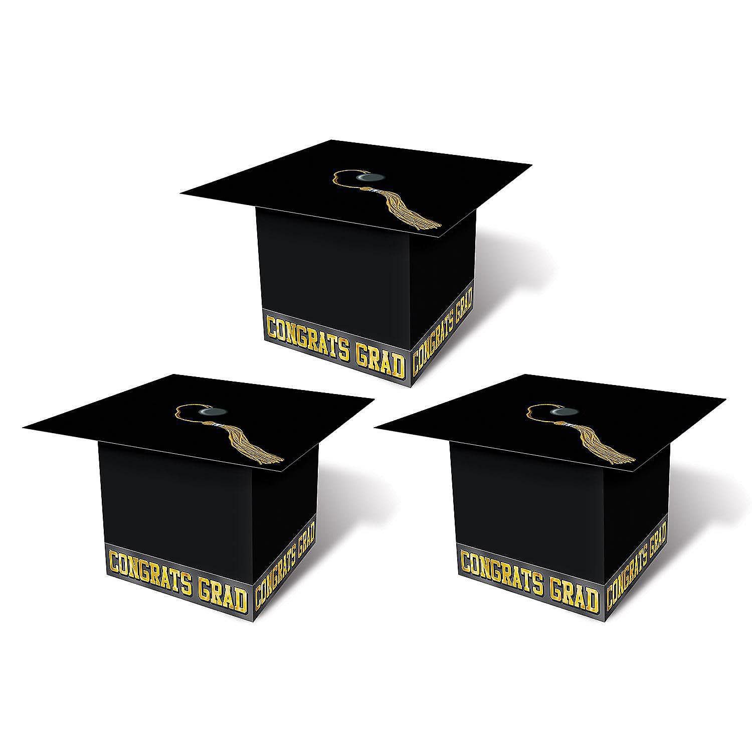 3CT BOXES GRAD CAP BLACK