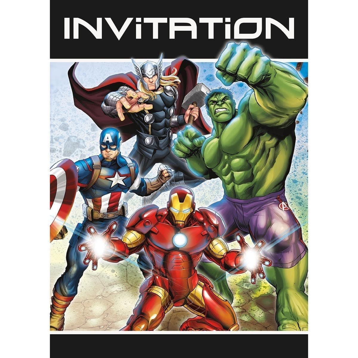 8CT INVITATION AVENGERS