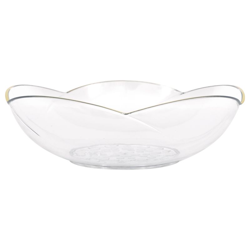 CLEAR PLASTIC SERVING BOWL WITH GOLD FOIL EDGE